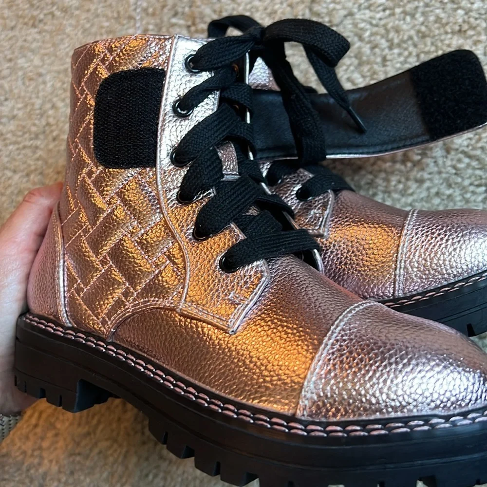 Kurt Geiger girls Kensington pink metallic Wagle boot shoe youth 2 leather